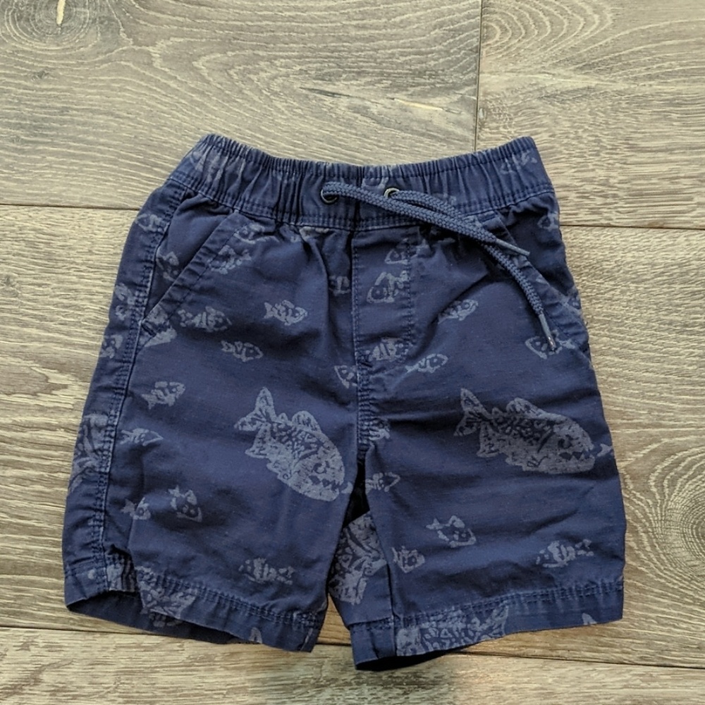 BabyGap Blue Piranha Print Elastic Shorts